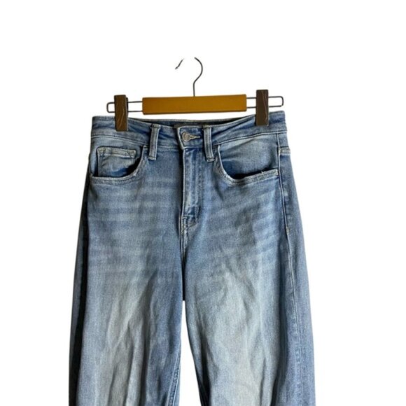 Vervet Blue Women's Light Wash High Waisted Distressed Denim Jeans - Picture 2 of 8